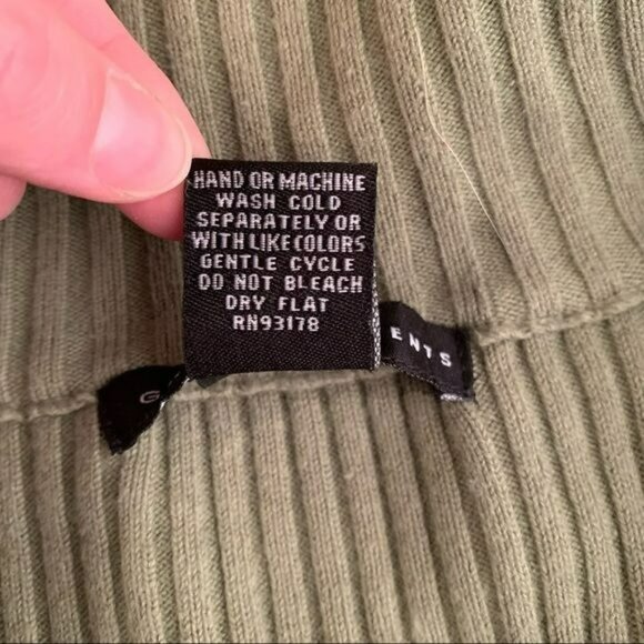 Grace Elements ribbed knit full zip up green sweater with oversized collar - M - Picture 7 of 8